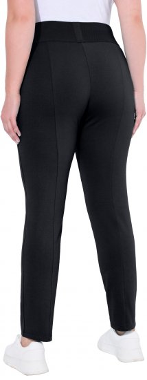 Ulla Popken Slim Leg Sienna Fit Ponte Stretch Knit Pants Black - Džíny & Kalhoty ve Velkých Velikostech – Plus Size - 