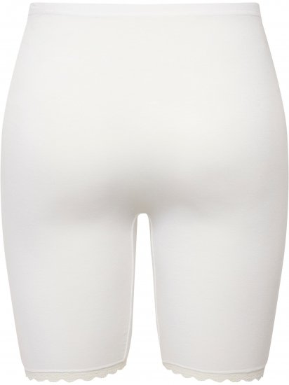 Ulla Popken Lace Hem Stretch Viscose Knit Bicycle Length Lounge Shorts White - Džíny & Kalhoty ve Velkých Velikostech – Plus Size - 