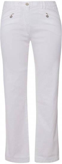 Ulla Popken Summer Pants Mony Snow White - Džíny & Kalhoty ve Velkých Velikostech – Plus Size - 
