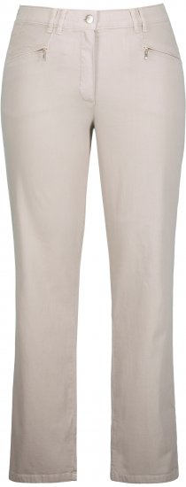 Ulla Popken Summer Pants Mony Beige - Džíny & Kalhoty ve Velkých Velikostech – Plus Size - 