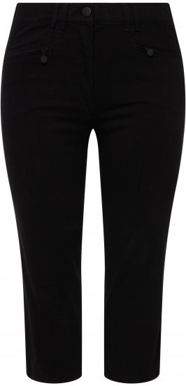 Ulla Popken Mony Stretch Capri Pants Black - Džíny & Kalhoty ve Velkých Velikostech – Plus Size - 