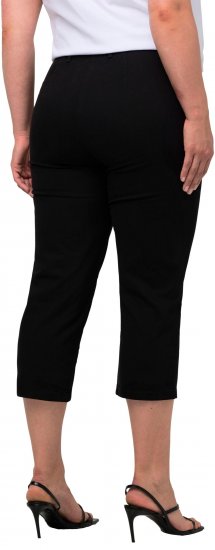 Ulla Popken Mony Stretch Capri Pants Black - Džíny & Kalhoty ve Velkých Velikostech – Plus Size - 
