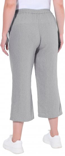 Ulla Popken Cool Linen Elastic Waist Capri Pants Light Grey Melange - Džíny & Kalhoty ve Velkých Velikostech – Plus Size - 