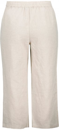 Ulla Popken Cool Linen Elastic Waist Capri Pants Brown - Džíny & Kalhoty ve Velkých Velikostech – Plus Size - 