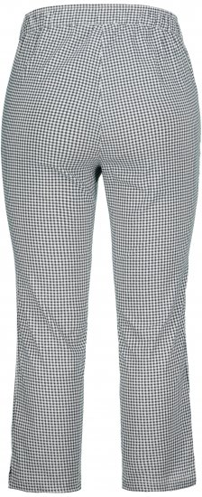Ulla Popken Check Bengaline Slim Leg Sienna Fit Stretch Crop Pants Black - Džíny & Kalhoty ve Velkých Velikostech – Plus Size - 