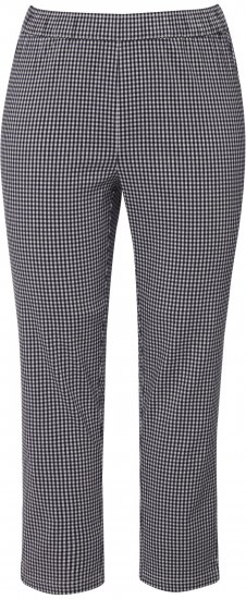 Ulla Popken Check Bengaline Slim Leg Sienna Fit Stretch Crop Pants Navy - Džíny & Kalhoty ve Velkých Velikostech – Plus Size - 