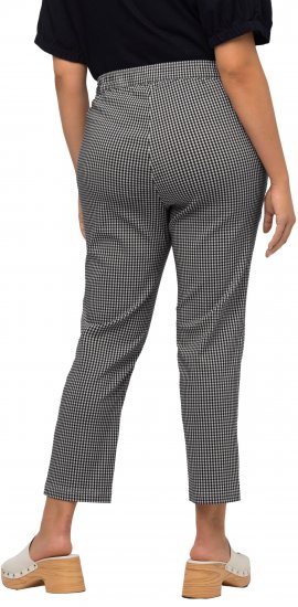 Ulla Popken Check Bengaline Slim Leg Sienna Fit Stretch Crop Pants Navy - Džíny & Kalhoty ve Velkých Velikostech – Plus Size - 