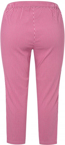 Ulla Popken Check Bengaline Slim Leg Sienna Fit Stretch Crop Pants Pale Lilac - Džíny & Kalhoty ve Velkých Velikostech – Plus Size - 