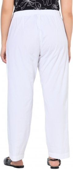 Ulla Popken Wide Leg Ruby Fit Stretch Chino Pants Snow White - Džíny & Kalhoty ve Velkých Velikostech – Plus Size - 