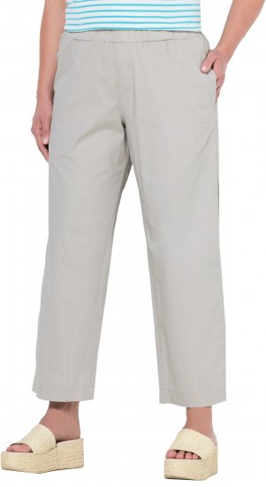 Ulla Popken Wide Leg Ruby Fit Stretch Chino Pants Pebble - Džíny & Kalhoty ve Velkých Velikostech – Plus Size - 
