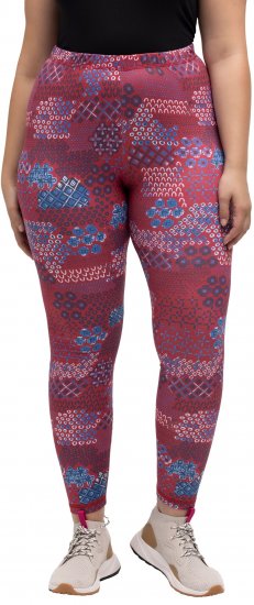 Ulla Popken Graphic Print Recycled Polyester Quick Dry Stretch Leggings Red - Džíny & Kalhoty ve Velkých Velikostech – Plus Size - 