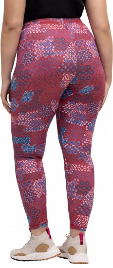 Ulla Popken Graphic Print Recycled Polyester Quick Dry Stretch Leggings Red - Džíny & Kalhoty ve Velkých Velikostech – Plus Size - 