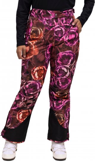 Ulla Popken Hyprar Rose Print Fully Lined Ski Pants Orange - Džíny & Kalhoty ve Velkých Velikostech – Plus Size - 