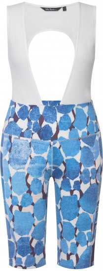 Ulla Popken Abstract Print Padded Cycling Shorts With Suspenders White - Džíny & Kalhoty ve Velkých Velikostech – Plus Size - 