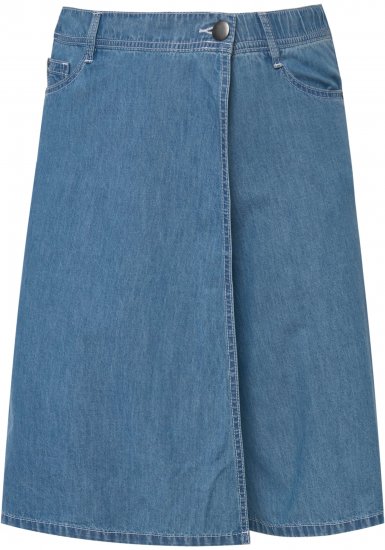 Ulla Popken Denim Wrap Look Skort Blue Denim - Džíny & Kalhoty ve Velkých Velikostech – Plus Size - 