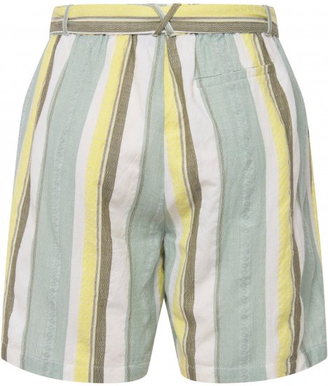 Ulla Popken Striped Wide Leg Elastic Waistband Shorts White - Džíny & Kalhoty ve Velkých Velikostech – Plus Size - 