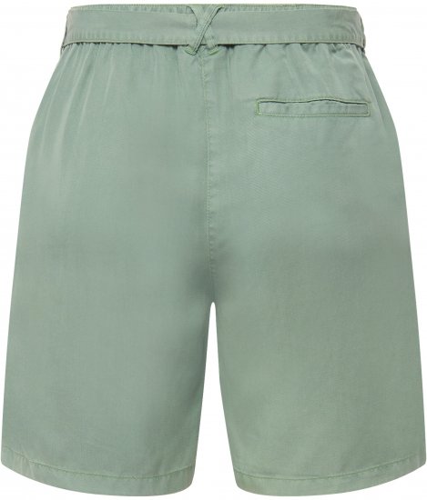 Ulla Popken Tie Belt Lyocell Shorts Moss Green - Džíny & Kalhoty ve Velkých Velikostech – Plus Size - 