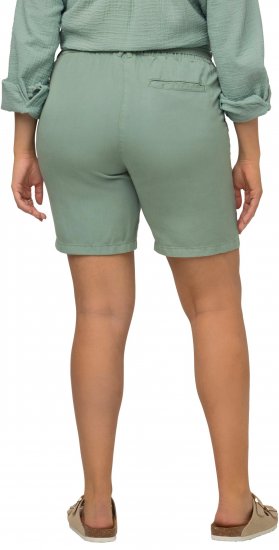 Ulla Popken Tie Belt Lyocell Shorts Moss Green - Džíny & Kalhoty ve Velkých Velikostech – Plus Size - 