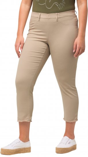 Ulla Popken Stretch Blend Bengaline Pants Dark Putty - Džíny & Kalhoty ve Velkých Velikostech – Plus Size - 