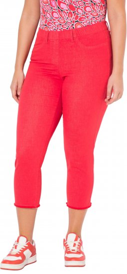 Ulla Popken Stretch Blend Bengaline Pants Neon Red - Džíny & Kalhoty ve Velkých Velikostech – Plus Size - 