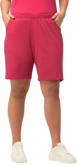 Ulla Popken Stretch Knit Bermuda Shorts Red - Džíny & Kalhoty ve Velkých Velikostech – Plus Size - 