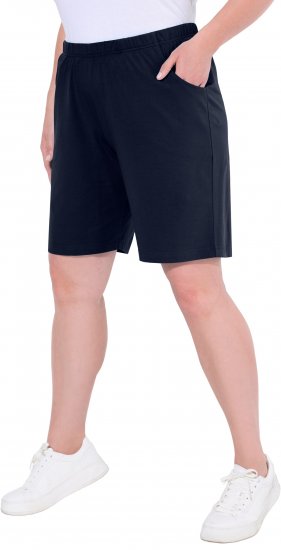 Ulla Popken Stretch Knit Bermuda Shorts Blue - Džíny & Kalhoty ve Velkých Velikostech – Plus Size - 