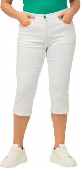 Ulla Popken Basic Capri Sarah Fit Jeans Snow White - Džíny & Kalhoty ve Velkých Velikostech – Plus Size - 
