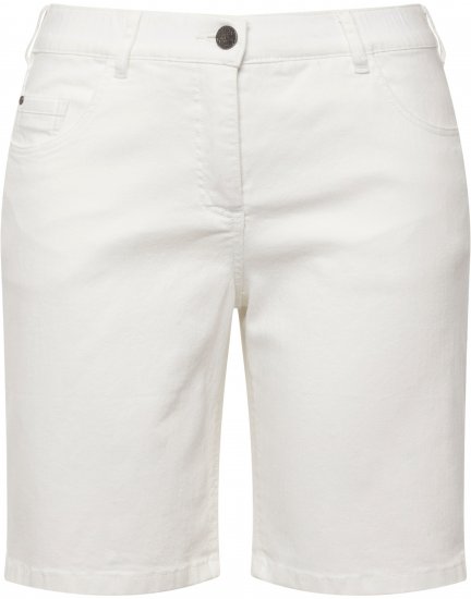 Ulla Popken Basic Denim Mandy Bermuda Shorts Snow White - Džíny & Kalhoty ve Velkých Velikostech – Plus Size - 