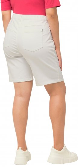 Ulla Popken Basic Denim Mandy Bermuda Shorts Snow White - Džíny & Kalhoty ve Velkých Velikostech – Plus Size - 