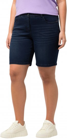 Ulla Popken Basic Denim Mandy Bermuda Shorts Blue Denim - Džíny & Kalhoty ve Velkých Velikostech – Plus Size - 