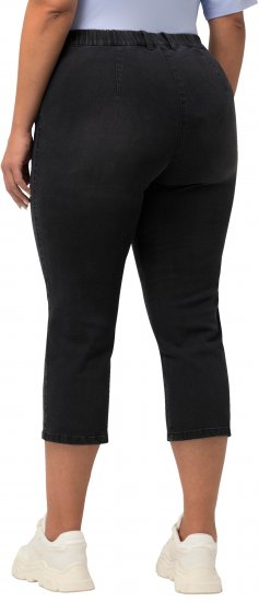 Ulla Popken Cropped Stretch Blend Mony Jeans Black - Džíny & Kalhoty ve Velkých Velikostech – Plus Size - 