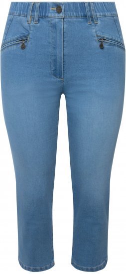 Ulla Popken Cropped Stretch Blend Mony Jeans Blue - Džíny & Kalhoty ve Velkých Velikostech – Plus Size - 