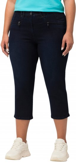Ulla Popken Cropped Stretch Blend Mony Jeans Denim Blue - Džíny & Kalhoty ve Velkých Velikostech – Plus Size - 