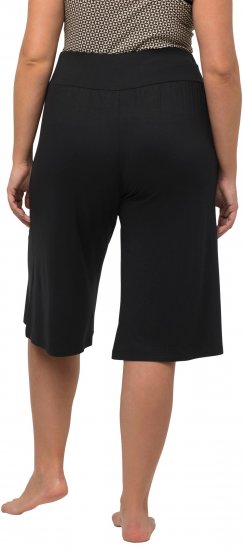 Ulla Popken Wide Leg Flared Bermuda Shorts Black - Džíny & Kalhoty ve Velkých Velikostech – Plus Size - 