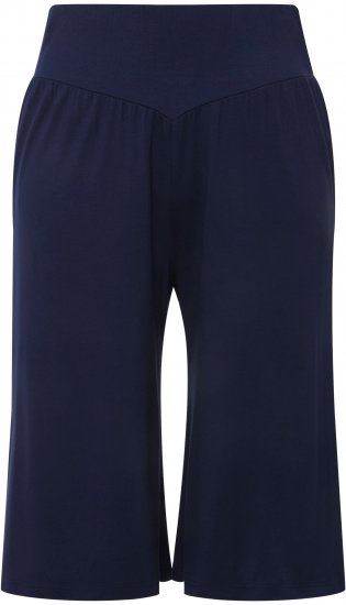 Ulla Popken Wide Leg Flared Bermuda Shorts Navy - Džíny & Kalhoty ve Velkých Velikostech – Plus Size - 