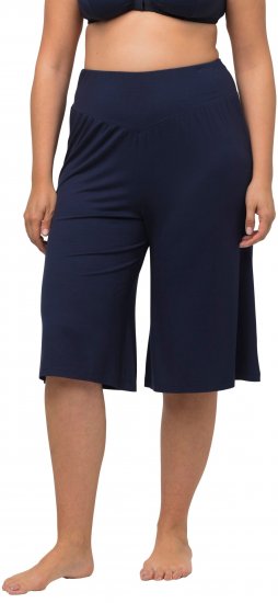 Ulla Popken Wide Leg Flared Bermuda Shorts Navy - Džíny & Kalhoty ve Velkých Velikostech – Plus Size - 