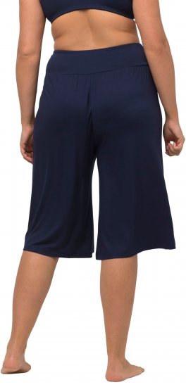 Ulla Popken Wide Leg Flared Bermuda Shorts Navy - Džíny & Kalhoty ve Velkých Velikostech – Plus Size - 
