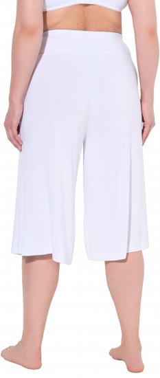 Ulla Popken Wide Leg Flared Bermuda Shorts White - Džíny & Kalhoty ve Velkých Velikostech – Plus Size - 