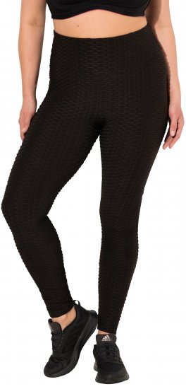 Ulla Popken Textured High Waisted Leggings Grey - Džíny & Kalhoty ve Velkých Velikostech – Plus Size - 