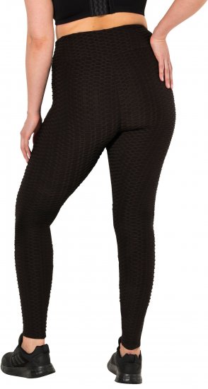 Ulla Popken Textured High Waisted Leggings Grey - Džíny & Kalhoty ve Velkých Velikostech – Plus Size - 