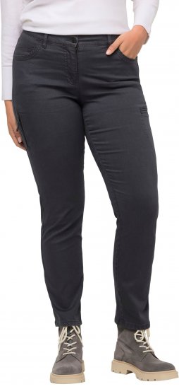 Ulla Popken Stretch Fit 6 Pocket Cargo Pants Black - Džíny & Kalhoty ve Velkých Velikostech – Plus Size - 