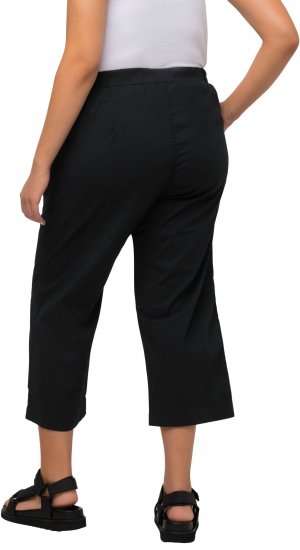 Ulla Popken Cropped Ruby Fit Pants Black - Džíny & Kalhoty ve Velkých Velikostech – Plus Size - 