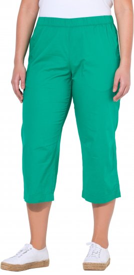 Ulla Popken Cropped Ruby Fit Pants Emerald Green - Džíny & Kalhoty ve Velkých Velikostech – Plus Size - 