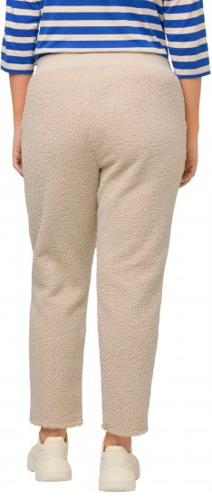 Ulla Popken Teddy Fleece Knee Patch Pants Beige - Džíny & Kalhoty ve Velkých Velikostech – Plus Size - 