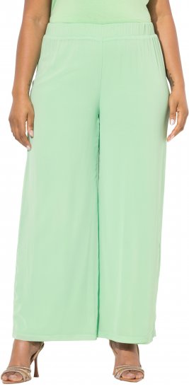 Ulla Popken Layered Chiffon Wide Leg Pants Green - Džíny & Kalhoty ve Velkých Velikostech – Plus Size - 