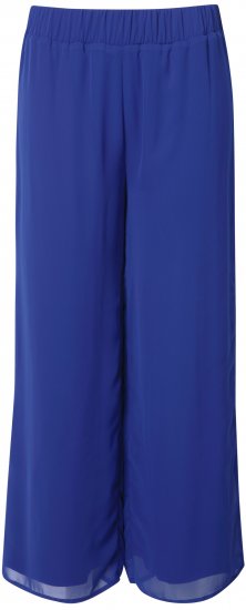 Ulla Popken Layered Chiffon Wide Leg Pants Blue - Džíny & Kalhoty ve Velkých Velikostech – Plus Size - 