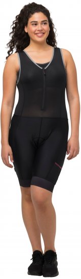 Ulla Popken Padded Cycling Zip Front Bodysuit Black - Džíny & Kalhoty ve Velkých Velikostech – Plus Size - 