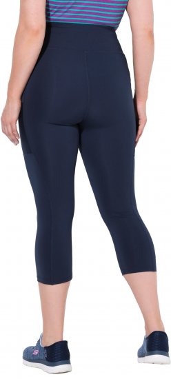 Ulla Popken Cropped High Waisted Leggings Navy - Džíny & Kalhoty ve Velkých Velikostech – Plus Size - 