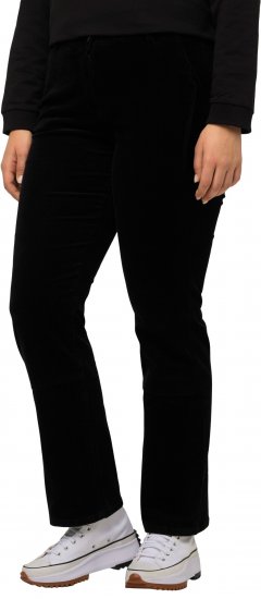 Ulla Popken Mandy Corduroy Pants Black - Džíny & Kalhoty ve Velkých Velikostech – Plus Size - 