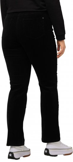 Ulla Popken Mandy Corduroy Pants Black - Džíny & Kalhoty ve Velkých Velikostech – Plus Size - 
